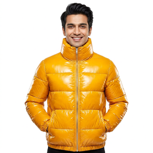 Vestes en duvet surdimensionnées à col haut pour hommes Blouson de bombardier d'hiver personnalisé pour hommes Veste de ski d'extérieur imperméable avec poche zippée - Product Image 1