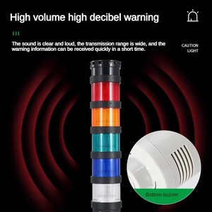 Suowei SV-QZ70 Driekleurige Machinegereedschap Signaallamp Apparatuur Waterdichte Geluids- & Lichtalarm Indicatorlampen 12V/24V/220V - Product Image 5