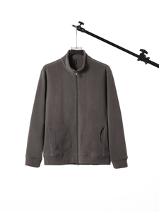 Fabricants de vêtements personnalisé 400g cardigan à fermeture éclair manteau automne et hiver col montant chaud en peluche à manches longues à capuche - Product Image 1