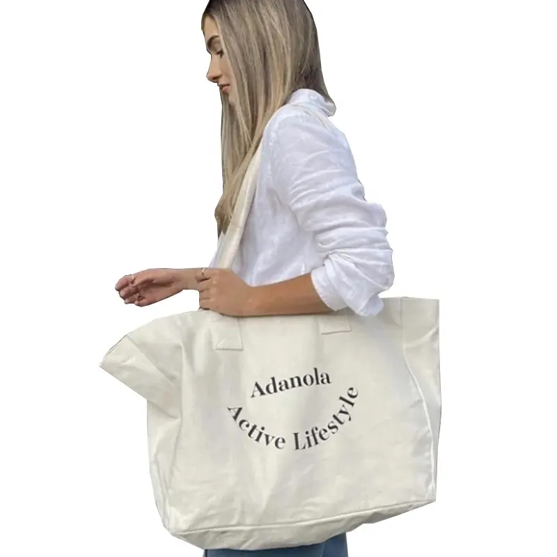 Hochwertige umwelt freundliche Custom Overs ized Lifestyle schwere Canvas-Einkaufstasche mit Logo