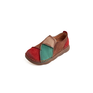 Zapatos Casuales de Mujer Elegantes con Diseño Étnico Vintage 2026, de Cuero Genuino, con Bloques de Color, Sin Cordones, Parte Superior Suave y Suela Suave - Product Image 5