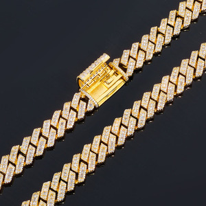 Nueva Llegada Cadena Cubana Gruesa y Pesada de Moissanita con Incrustaciones, Plata 925 Bañada en Oro de 18K, Collar Estilo Hip Hop Personalizado Miami VVS1 GRA - Product Image 6