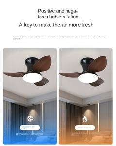 พัดลมเพดาน LED 52นิ้วใบพัดไม้หรี่แสงได้พัดลมติดเพดาน LED พร้อมรีโมตพัดลมลดแสงได้30W E27 AC - Product Image 1