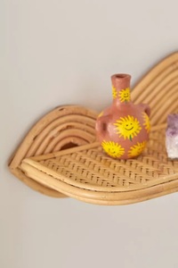 Porte-vêtements mural multifonctionnel en rotin vintage écologique, couleur naturelle, avec 5 crochets - Product Image 6