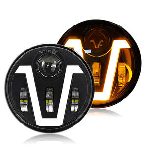 ไฟหน้า LED อลูมิเนียมขนาด 5.75 นิ้ว พร้อมไฟสูงและไฟต่ำ กำลังไฟ 70 วัตต์ ระดับกันน้ำ IP67 สีฟ้า - Product Image 1