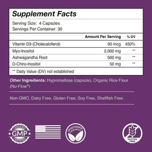 Quality Myo-Inositol Plus D-Chiro-Inositol Capsules Promote Hormone Balance Natural <b>Fertility</b> Supplements Capsule Private Label - Product Image 4