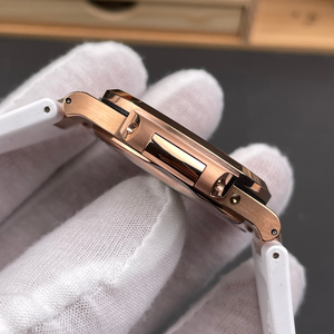 3k Rose <b>Gold</b> Black High-End Fashion Mechanical <b>Watch</b>, Classic <b>Men's</b> Strap, Gift/Business Style. - Product Image 5