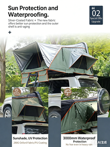 Tente de toit rigide pour SUV, <span class=keywords><strong>camping</strong></span> en voiture, imperméable, pliable, pop-up avec échelle, tente de toit pour véhicule toutes saisons - Product Image 3