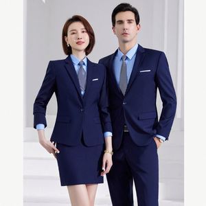 Uniforme de travail pour banque, bureau, enseignement, professionnel, homme, femme, couleur unie, sur mesure, robe de banque, veste, manches longues, costume - Product Image 4