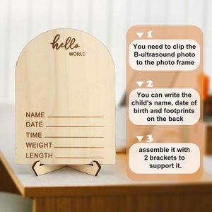 Panneau d'annonce de <span class=keywords><strong>naissance</strong></span> en bois, panneau de bienvenue pour nouveau-né, plaque de nom, panneau d'annonce de <span class=keywords><strong>naissance</strong></span> <span class=keywords><strong>personnalisé</strong></span>, <span class=keywords><strong>cadre</strong></span> <span class=keywords><strong>photo</strong></span> en bois pour bébé - Product Image 2