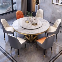 Moderner minimalisti scher Steinplatten-Esstisch Wasserdichter runder Tisch-Plattenspieler Zusammen gebaute Esszimmer möbel