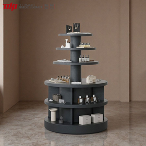 Espositore Rotondo Multilivello in Legno TDP per Negozi al Dettaglio, Boutique, Cosmetici, Profumi, Prodotti per la Cura della Pelle, Regali, Esposizione Commerciale - Product Image 1