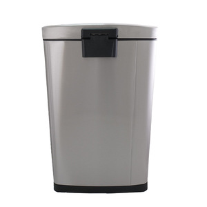 Poubelle en acier inoxydable 30L à pédale, pour usage intérieur et extérieur, forme rectangulaire - Product Image 1