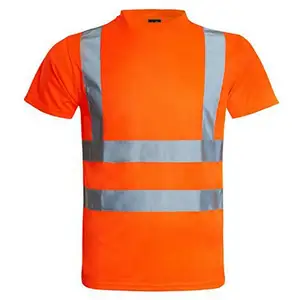 Beschermende Groothandel Hi Vis Veiligheidswerk Constructie Reflectie Veiligheid Hoge Zichtbaarheid T-Shirts Reflecterend Lang Kort Shirt