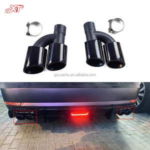 Embout d'échappement noir brillant pour Audi A4L S4 B9 B10 2017-2024 mise à niveau quatre sorties en acier inoxydable tuyaux d'aile têtes d'échappement gorge de queue - Product Image 1