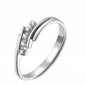 Benzersiz Lüks Mücevherat K Altın Pırlanta Yüzükler Gerçek Beyaz Altın Düğün Nişan Yüzükleri - Product Image 5