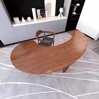 Escritorio de ordenador de forma especial curvo ejecutivo extensible de madera maciza Simple moderno para oficina en casa con MFC