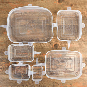Lot de 6 couvercles extensibles en silicone de forme rectangulaire, pour bols, casseroles et poêles, pour la cuisine - Product Image 2