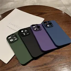 Integrated Lens Film Phone Case For iPhone 12/13/14 Pro Ultra Thin Skin Friendly Frosted PC Cases Anti Drop Protective Cover