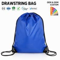 Sac à dos de voyage personnalisé en polyester avec logo, motif dessin animé, grande capacité, sac à chaussures en nylon à cordon, bandoulière tendance