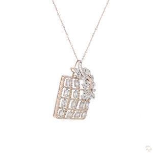 Pendentif en or et diamants pour femmes, bijoux de luxe classiques, collier élégant, collection de cadeaux - Product Image 3
