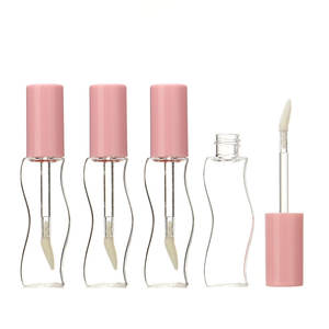 Offre Spéciale Cercle Lip Glaze Bouteille 18ml Transparent Ondulé Rose Brillant À Lèvres Tube PETG Emballage Cosmétique Bouchon À Vis OEM/ODM Logo Personnalisé - Product Image 5