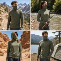 Sudaderas con Capucha Personalizadas con Protección Solar, Sublimadas, de Secado Rápido, Manga Larga, para Pesca Deportiva, Natación, Protección UV UPF 50+