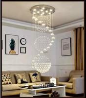 Lustres de plafond personnalisés pour hôtel, luminaires de plafond modernes à LED, grand lustre en cristal doré de luxe pour escalier long, luminaire suspendu