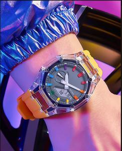 Montre de sport Ga2100 Gm2100 Ga110, série <span class=keywords><strong>g</strong></span>, style résistant aux chocs, bracelet noir et blanc, boîtier transparent, double affichage, montres pour hommes - Product Image 5