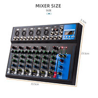 Mezclador de Audio BHA F7 de 7 Canales, Interfaz USB, Consola de Mezcla de Sonido, Alimentación Fantasma de 48V, Efectos DSP, Mezclador de DJ para Escenario en Vivo, Estudio, OEM