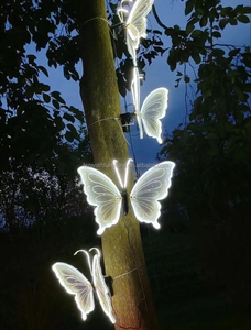 Alat peraga pesta kupu-kupu raksasa bergerak kupu-kupu besar dekorasi LED kupu-kupu dekorasi pernikahan - Product Image 3