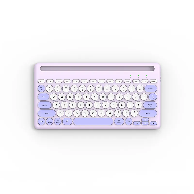 Özelleştirilmiş kablosuz sevimli renkli klavye sessiz ofis dizüstü PC şarj edilebilir kadın 78 tuş klavye