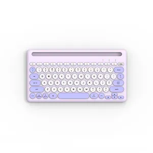 अनुकूलित प्यारा रंगीन कीबोर्ड चुप कार्यालय लैपटॉप पीसी महिलाओं 78 चाबियाँ कीबोर्ड वायरलेस कीबोर्ड और माउस रिचार्जेबल