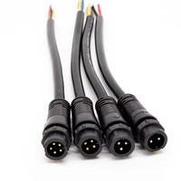 Connecteurs mâles et femelles à encliquetage rapide, type M12, tête moulée par injection, avec fil, 2, 3 ou 4 broches (4P5), pour applications aéronautiques