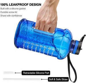 Bouteilles d'eau sportives en PETG sans BPA de 2,2 l, bouteille d'eau de gym à étiquette privée, bouteille d'eau motivante avec marqueur de temps - Product Image 1