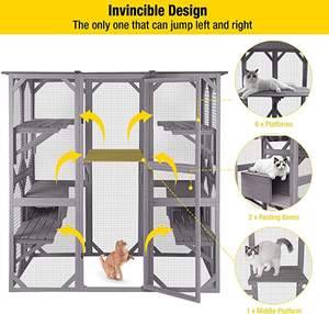 Огромный уличный деревянный домик для кошек с платформой, корпус для кошек, кондоминиумов, манеж для домашних животных - Product Image 4
