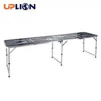 Ualicon pong mesa dobrável de alumínio, padrão portátil de 8 pés para cerveja, piquenique, mesa de acampamento, para jogos de festas