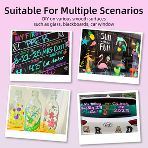 Marqueurs <span class=keywords><strong>Craie</strong></span> Macaron 8 Couleurs 15mm Jumbo Feutre Verre Stylos Humide & Sec Effaçable <span class=keywords><strong>Liquide</strong></span> <span class=keywords><strong>Craie</strong></span> Fenêtre Marqueurs pour Artistes de Tous Âges - Product Image 6
