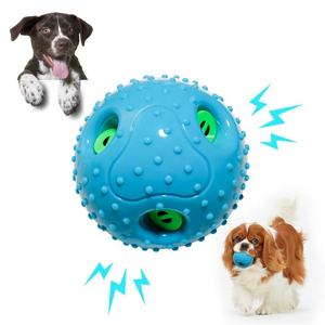 Nieuw Blauw Rond Tpr Waterdicht Cartoon Pet Ball Speelgoed Piepend Kauwbaar Bijtbestendig Fluitje Geluid Interactief Voor Honden - Product Image 1