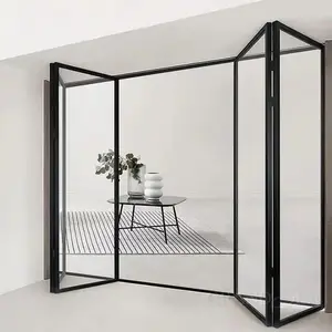 Di alta qualità Design semplice in alluminio pieghevole porte sistema di vetro isolato a basso prezzo sottile pieghevole BI porta