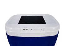 Glacière à roulettes 36L en PE avec panneau solaire et haut-parleur Bluetooth 5.0, étanche, maintien de la glace pendant 5 jours pour le vin et les pique-niques en extérieur