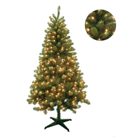 Sapin de Noël artificiel en épicéa de haute qualité avec lumières LED préinstallées, base de support, matériau PVC écologique, utilisation en intérieur