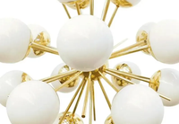 Lustre inspiré de Sputnik, globe doré et lampe de plafond en laiton, luminaire suspendu rétro avec LED à intensité variable pour la décoration de la maison et du bureau