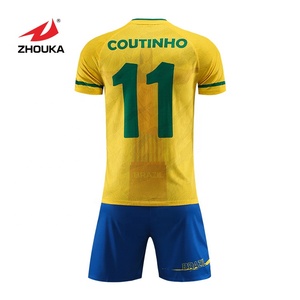 ZHOUKA Custom Cheap blank soccer jersey Yellow Color Customized Soccer Football Jersey - Product Image 1
