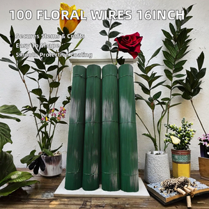 100Pcs Baling <b>Wire</b> 16inch 40cm Florist Flower Stems Crafts Bouquet <b>Wreath</b> Making Cake Decorating /Bending Tools - Product Image 2
