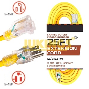 50ft điện có thể thu vào 125V AC Đồng sjtw NEMA 5-15r nhiệm vụ nặng nề ngoài trời không thấm nước mở rộng dây với chúng tôi nhà cắm - Product Image 2