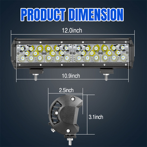 Haute luminosité 9600 lumens 12 pouces faisceau combiné camionnette barre de taureau <span class=keywords><strong>Led</strong></span> conduite barre lumineuse tout-terrain nouvel état - Product Image 2
