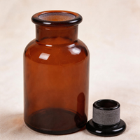 Bocaux d'apothicaire en verre ambré et violet foncé de 250 ml avec bouchon en plastique et logo personnalisé
