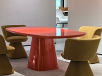 Nouvelle conception de la forme tulipe en nylon Base de table ronde Table à manger en marbre blanc