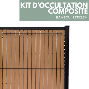 Kit d'occultation en lattes composites et lamelles PVC pour clôture en treillis galvanisé <span class=keywords><strong>rigide</strong></span> - Product Image 2